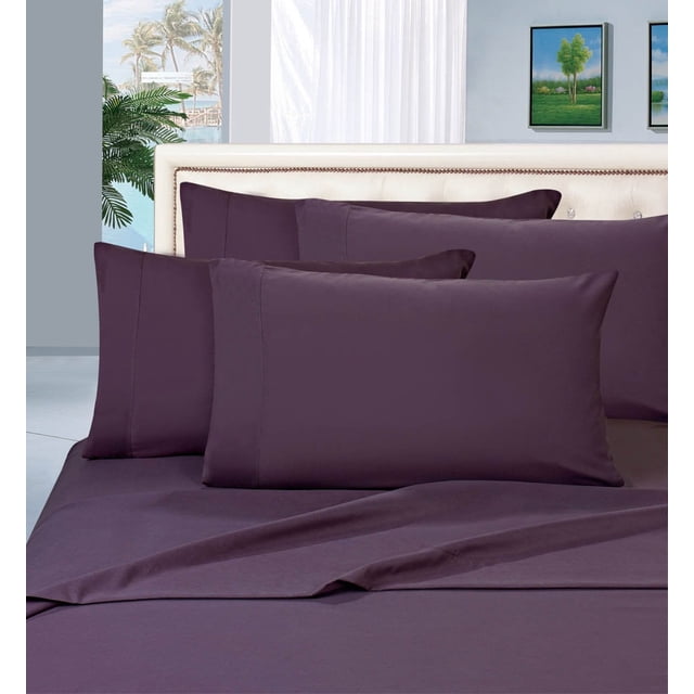 Mocassi ® 1500 Thread Count Brushed Microfiber Prestige Collection Luxury Bed Sheets Set , King, Burgundy