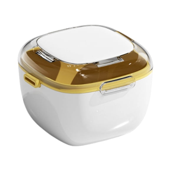 Portable Denture Storage Box for Orthodontic Retainers, Invisible Brace Case with Protective Cover, 3.7 x 3.7 x 2.7 in