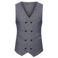thumbnail image 1 of CEHVOM Men Woolen Double-breasted Vest Suit Retro Business Waistcoat, 1 of 5