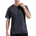 thumbnail image 1 of BOBOGOJP T-Shirts pour Homme Manches Courtes Col Rond T-Shirt Doux Léger Hauts (Gris Foncé,5TG), 1 of 4