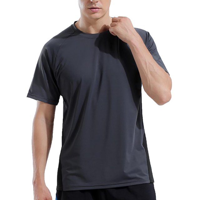BOBOGOJP T-Shirts pour Homme Manches Courtes Col Rond T-Shirt Doux Léger Hauts (Gris Foncé,5TG)