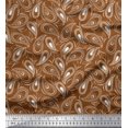 thumbnail image 1 of Soimoi Polyester Crepe Fabric Dot & Paisley Printed Fabric 1 Yard 42 Inch Wide, 1 of 1