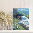 thumbnail image 2 of Toile Murale Fille Champ de Fleurs Endormie 15,75 X 11,81 Pouces, 2 of 8