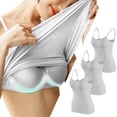 thumbnail image 2 of Timegard Camisoles pour Femmes 3 Pcs avec Soutien-Gorge Intégré Col Rond Bretelles Spaghetti Ajustées Douces Maillots de Corps Décontractés Hauts de Pyjama, 2 of 4