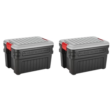 Rubbermaid 24 Gal Action Packer Contenant de Rangement Verrouillable, Noir (Lot de 2)