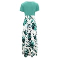 thumbnail image 4 of EGNMCR Robes de Fête pour Femmes Robe Teinture sur Nœuds Colorée Longue à Imprimé Floral pour Femmes Plage Décontractée Maxi Robe d'Été, 4 of 5
