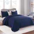 thumbnail image 1 of JML 3 Pieces Queen Quilt Set, Soft Lightweight Microfiber Bedspread,1 Quilt 2 Shams, Navy, 1 of 6