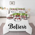 thumbnail image 1 of Xmas Bedding Set,Cartoon Snowman Comforter Sets King Size,Christmas Gift Down Comforter,Rustic Christmas Tree Bed Set, 1 of 7