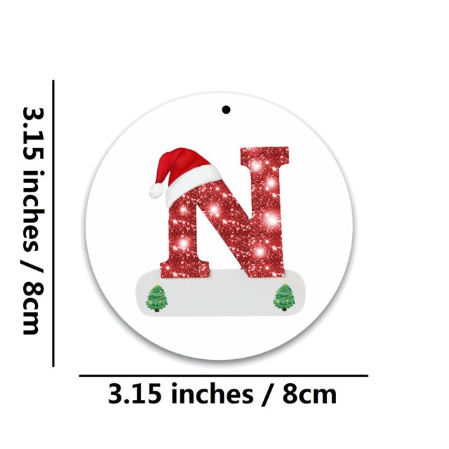 Birdeem Christmas Alphabet Decorations Personalized for Gift Christmas Tree Hanging Ornament Diy Decorations