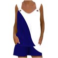 thumbnail image 4 of Yuyuzo Womens Lounge Sets Two Piece Square Neck Tank Tops Wide Leg Shorts with Pockets Matching Outfits, 4 of 7
