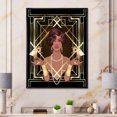 thumbnail image 3 of Designart Retro Women In Golden Art Deco Geometrics I FLOAT FRAME WALL ART, 3 of 4