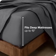 thumbnail image 4 of Bare Home Flannel Sheet Set - 100% Cotton - Deep Pocket - King, Gray, 4-Pieces, 4 of 7