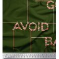 thumbnail image 1 of Soimoi Green Velvet Fabric Floral Alphabet Text Printed Fabric 1 Yard 58 Inch Wide, 1 of 1