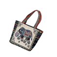 thumbnail image 4 of facefd Embroidered Handmade Women Shoulder Bag Travel Bag Gift Light Blue Elephant, 4 of 8