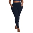 thumbnail image 1 of Timegard Plus Size Pants for Women Fall Winter Thick Stretch Yoga Pants Solid Color Leggings with Pockets, 1 of 7