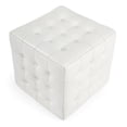 thumbnail image 4 of Butler Leon Ottomane en Cuir Blanc, 4 of 8