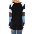 thumbnail image 3 of ZXZY Women Color Block Round Neck Long Sleeve Scoop Hem Tunic Top, 3 of 3