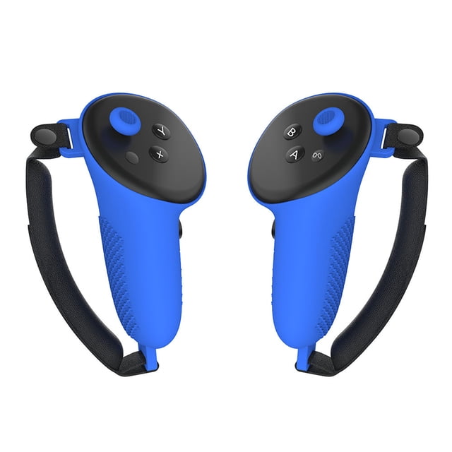 Maytalsory 2pcs/set Adjustable And Secure Fit Controller Grip Cover For Meta Quest 3 Premium Silica Gel Blue