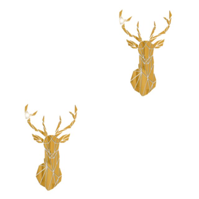 Decodeary Personalized Home Style With 3D Mirror Deer Wall Stickers Acrylic 3D Deer Head Mirror Wall Sticker Multifunctional gold M 2Set