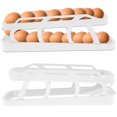 thumbnail image 1 of Egg Roller rack 2-Layer Egg Roller rack Reusable automatic sliding egg Fresh Organizer home refrigerator Kitchen, 1 of 7