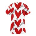 thumbnail image 3 of TIMIFIS Haut de Sarrau Rouge Femme Imprimé Manches Courtes Col en V Hauts Uniforme de Travail Imprimé de la Saint-Valentin avec Poche Blouse avec Poches-Rouge - Printemps, 3 of 3