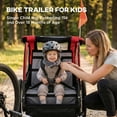 thumbnail image 4 of Qaba Bike Trailer for Kids with 5-Point Harness, 16" Rubber Wheels, Red, 4 of 9