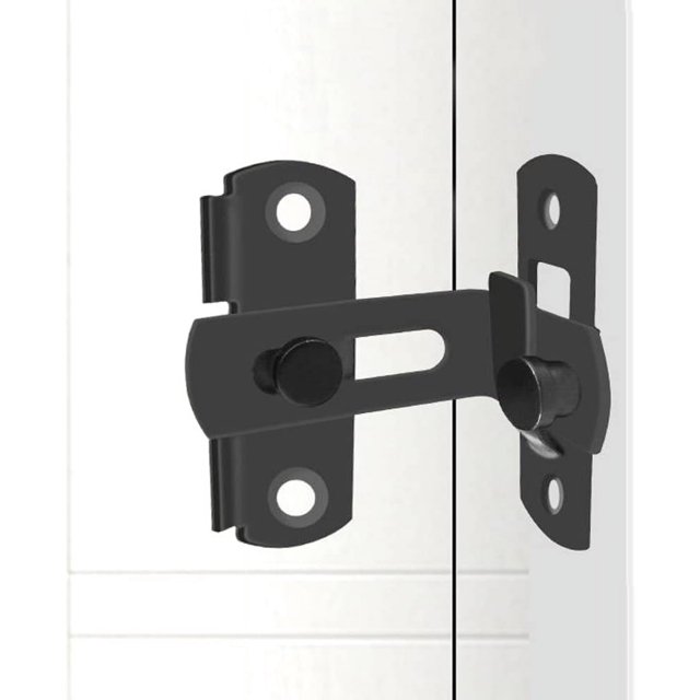 ORUYROP 90 Degree Locking Privacy Lock Sliding barn Door Latch Right Angle Door Clasp cam Lock (2 Large Black)