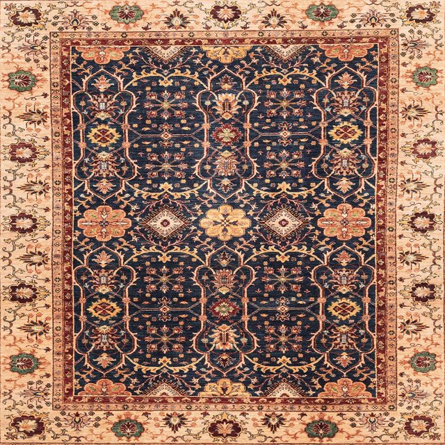 Ahgly Company Tapis d'Intérieur Carrés Abstraits Rouge Brun Géométriques, 4 Pieds Carré