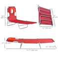 thumbnail image 3 of Outsunny Chaise Longue d'Extérieur, Chaise Longue Pliante Réglable avec Ouverture pour le Visage, Chaise de Bronzage Lit Bain de Soleil Inclinable, Rouge, 3 of 10