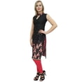thumbnail image 2 of Bimba Tunique Sans Manches Noire à Imprimé Floral pour Femmes Kurta Kurti-16, 2 of 6