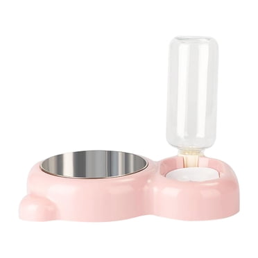 Pet cat Bowl Stainless Steel Multifunctional Dog Cat Bowl With Water Bottle
