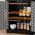 thumbnail image 4 of Modern Buffet Sideboard Cabinet with Drawer & Patterned Doors – Lockable Storage for Entryway, Kitchen, or Living Room, 4 of 6