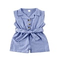 thumbnail image 2 of Combinaison à Col Rabattu Jambe Large pour Bébé Fille Romper avec Bande de Ceinture, 2 of 8