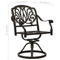 thumbnail image 4 of vidaXL Ensemble Bistro 3 Pcs Aluminium Coulé Bronze, 4 of 5
