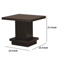 thumbnail image 3 of Benzara BM184934 Table d'Appoint Contemporaine avec Base Piédestal, Brun Cappuccino, 3 of 4