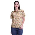 thumbnail image 1 of Moomaya Chemise à Manches Mi-Longues Imprimée pour Femmes, Col Boutonné, Haut Décontracté, 1 of 5