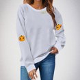 thumbnail image 2 of Frostluinai Chandails Molletonnés d'Automne pour Femmes à Manches Longues Joyeux Action de Grâce Chandails à Enfiler Col Rond Chandails Graphiques Citrouille Amusants, 2 of 5