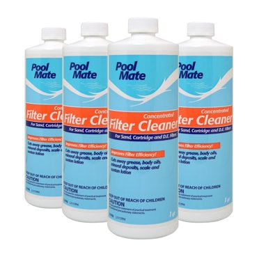 Pool Mate 1-Quart 4-Pack Concentrated Pool Filter Cleaner, Made in USA