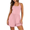 thumbnail image 1 of RKSTN Jumpsuits for Women Summer Fashion Solid Color Running Workout Rompers Exercise Gym Yoga Sprots Loose Fit Backless Jumpsuits 2024, 1 of 5