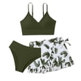 thumbnail image 1 of Kcodviy Toddler Girl's 3 Piece Little Girls Bathing Suits Swimsuits Soild Bikini Rullfe Girl Bikini Bathing Suit Briefs Girls Racing Swimsuit Bikini Swimwear Set, 1 of 5