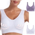 thumbnail image 2 of AherBiu 2pc Plus Size Sports Bras for Women Large Bust High Support Padded Bralettes Seamless Workout Underwear, 2 of 7