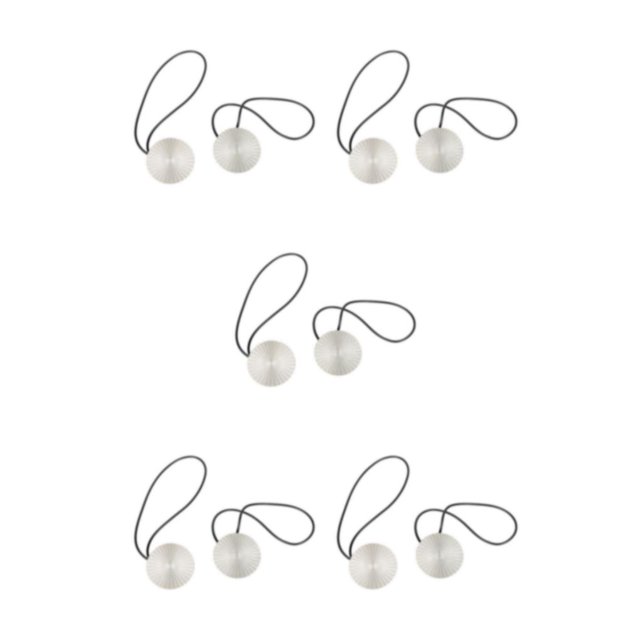 yingyy 1/2/3/5 2 Pieces Curtain Tieback Round Polyester Replacement Simple Style Household Kitchen Sunshade Drape Fixing Fastener Light Silver 5PCS