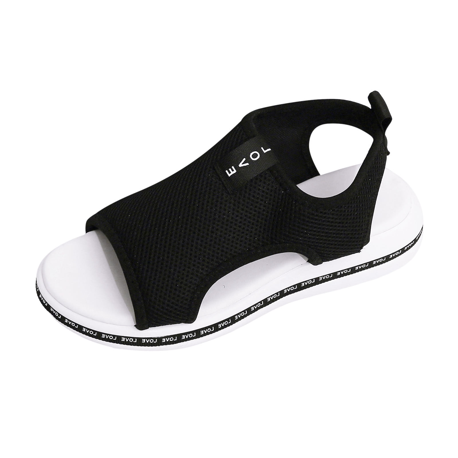 Kcodviy Ladies Summer Solid Color Comfortable Sandals for Women Breathable Mesh Open Toe Close Toed Sandals Women Lightweight Flat Sandals