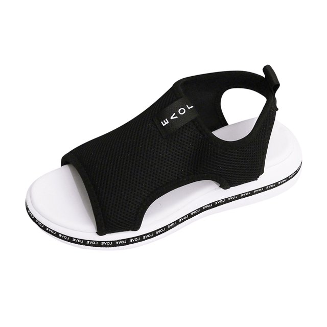 Kcodviy Ladies Summer Solid Color Women's Sandals Breathable Mesh Open Toe Wedge Sandals for Women Lightweight Flat Sandals