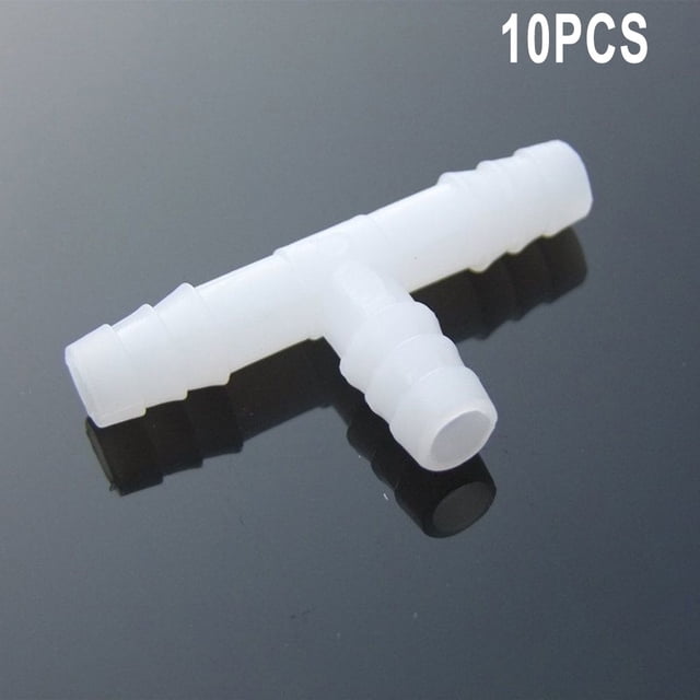 10PCS White T Connector PE Aquarium Adapter Air Pump Hose Connector 4~8mm