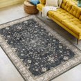 thumbnail image 1 of Black Modern Farmhouse 5x8 Area Rug for Living Room, Boho Large Entryway Rug, Dark Floor Carpet for Kitchen Under Small Dining Table, Bedroom - Washable Low Pile Waterproof Non Slip & Stain Resistance, 1 of 8