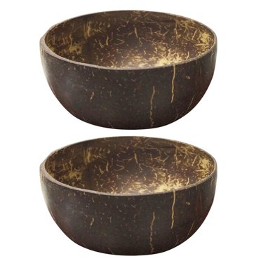 2 Pcs Bol Coquille de Noix de Coco Soupe Salade Nouilles Riz Fruit Plat Contenant Artisanat