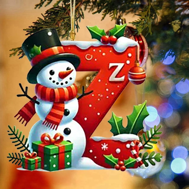 Bdday 26 Letters Christmas Tree Decoration Pendant Christmas Tree Ornaments Personalized DIY Christmas Ornaments Christmas Decoration Xmas Tree Hanging Decor Feature