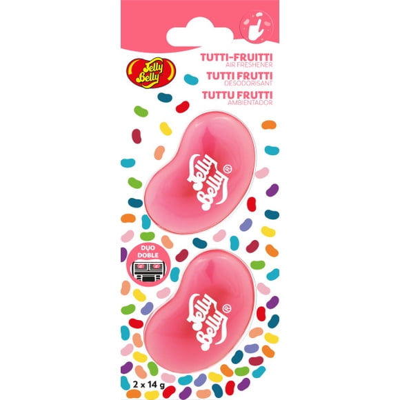 Jelly Belly Duo Car Air Freshener Vent Clips, Tutti-Fruitti Scent, 2 Pack