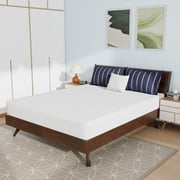 FDW Queen 8-Inch Medium-Firm Gel Memory Foam Mattress in a Box, CertiPUR-US Certified Bamboo Charcoal Infused, White